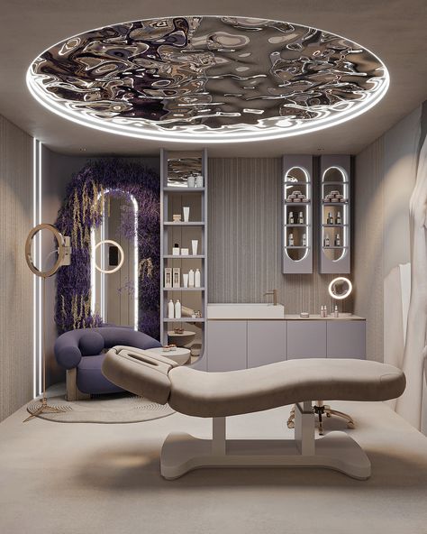 Hollywood Glam Interior Design, Massage Room Design, Spa Interior Design, Beauty Salon Furniture, Hair Salon Interior, Salon Suites Decor, Lounge Interiors, Spa Rooms, Hospital Interior