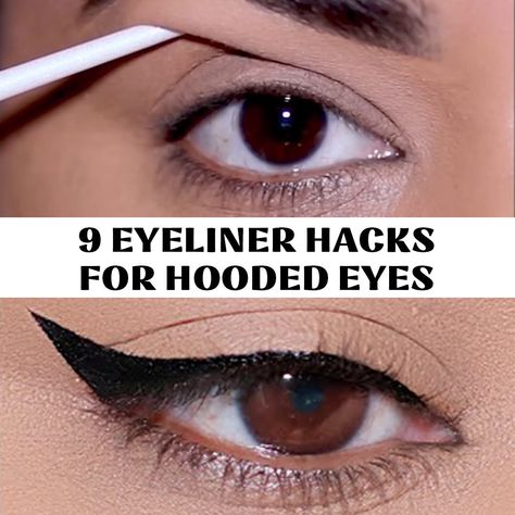 How To Do Wing Eyeliner For Hooded Eyes, How To Do Hooded Eyeliner, Black Smokey Eye Makeup Hooded Eyes, Smitha Deepak Eye Makeup, Winged Eyeliner Tutorial Hooded Eyes, Black Eyeliner For Hooded Eyes, Hood Eyes Eyeliner, Easy Make Up Hooded Eyes, How To Put On Eyeliner For Hooded Eyes