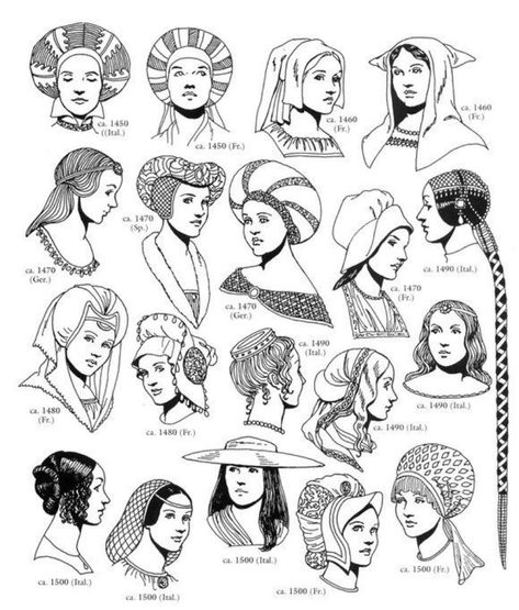 Reformation History, Medieval Hats, Medieval Hairstyles, Medieval Costume, Medieval Clothing, Poses References, Medieval Fashion, Women's Hats, Historical Costume