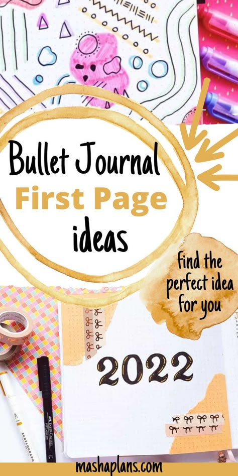 Beautiful Cover Page, First Page Ideas, Starting A New Journal, Bullet Journal First Page, Title Page Ideas, Bullet Journal Cover Page Ideas, Journal Cover Page Ideas, Planner Journal Ideas, Bullet Journal Titles