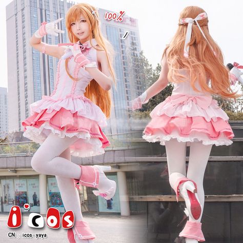 Asuna Idol/Lolita Dress Cute Idol Outfits Anime, Japanese Idols Outfits, Pink Idol Outfits, Cute Idol Poses, J Pop Idol Outfits, J Idol Outfit, Jpop Idols Outfits Stage, Idol Outfits Anime, Idol Inspired Outfits