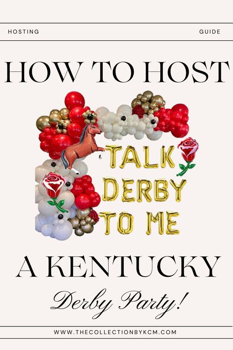 Happy Derby Season! Are you hosting a Kentucky Derby Party? Click the link for the 2023 Kentucky Derby Party Decor Mood Board. Kentucky Derby 30th Birthday Party, Derby Party Centerpieces, Kentucky Derby Balloon Arch, Kentucky Derby Photo Backdrop, Kentucky Derby Bachelorette Party, Kentucky Derby Wedding Shower, Kentucky Derby Photo Booth, Kentucky Derby Party Decor, Sorority Marketing