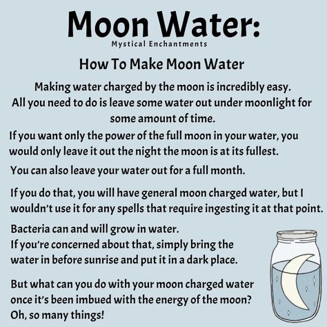 Moon Water Spells Witchcraft, Moon Water Protection Spell, Moon Water Spell, Moon Water Chant, Full Moon Moon Water, Charmed Book Of Shadows, Witchcraft Spell Books, Spells Witchcraft, Spell Book