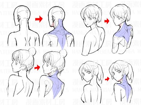 Back and side profile Back Drawing, Outfit Ideas Anime, Profile Drawing, Poses Anime, Art Anatomy, Drawing Heads, Drawing Help, Body Reference Drawing, Body References