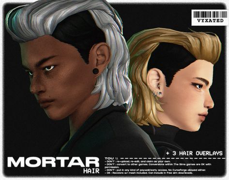 mortar hair Sims 4 Mohawk Cc, Sims 4 Male Sims, Cc Folder Sims 4, Hair Sims 4 Cc, Goth Male, Mod Music, Cleft Chin, Sims 4 Studio, Sims 4 Cc Folder