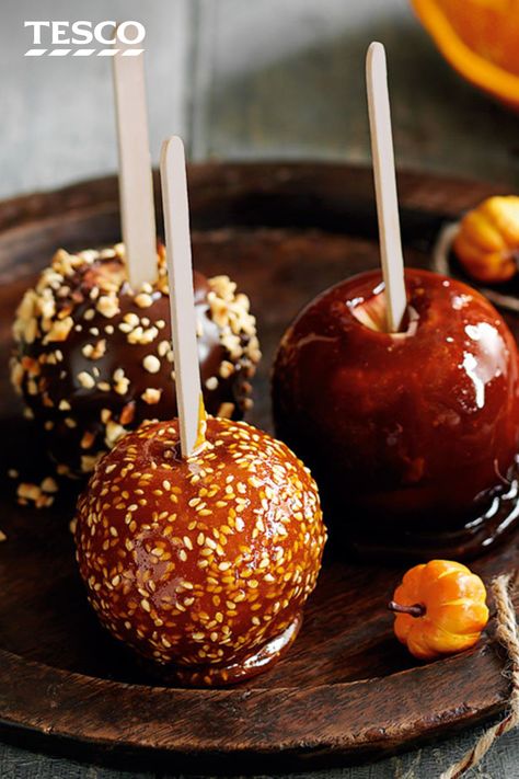 Tesco Real Food, Toffee Apple, Bonfire Night, Fall Treats, Candy Apples, Caramel Apples, Toffee, Fall Recipes, Pumpkin Spice