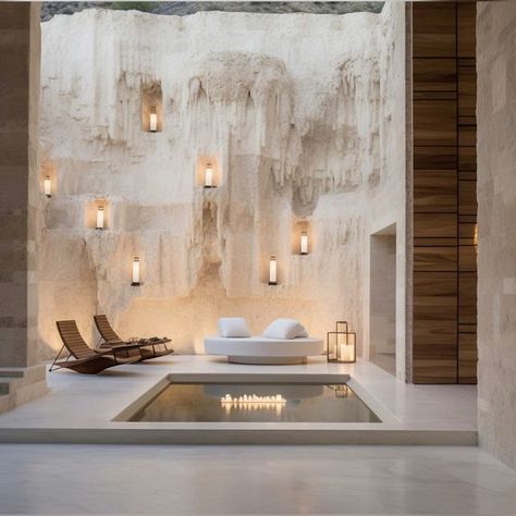 Water Healing, Be Water My Friend, Branding Boards, Concrete Effect Paint, Moorish Architecture, Spa Interior Design, Spa Interior, Spa Design, Spa Room