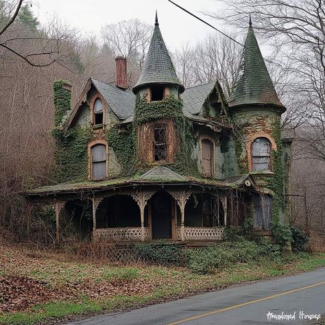 Abandoned Victorian Homes, Cottage Goth Aesthetic, House Abandoned, Witchy House, Creepy Houses, Old Abandoned Houses, Spooky House, Victorian Mansions, Abandoned House