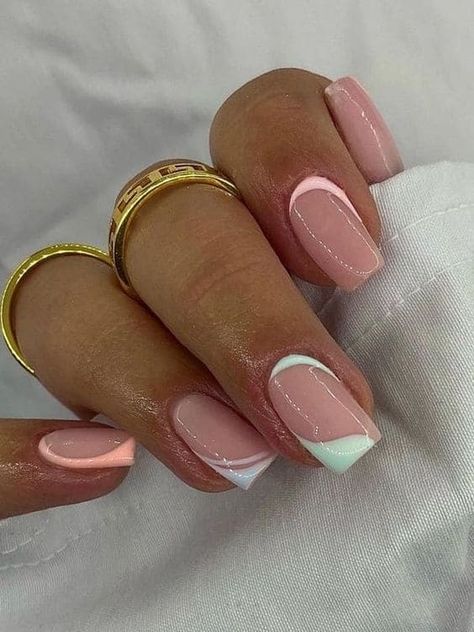 Simple Spring Nails, Pastel Nails Designs, Builder Gel Nails, Bunny Nails, Easter Nail Designs, Spring Acrylic Nails, Square Nail Designs, Simple Gel Nails, Spring Nail Art