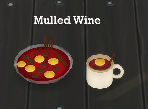 MULLED WINE | Patreon Spiced Wine, Mulling Spices, Custom Cocktails, Sims 4 Collections, Cocktail Menu, Mulled Wine, Recipe Details, Drink Menu, Hot Beverages