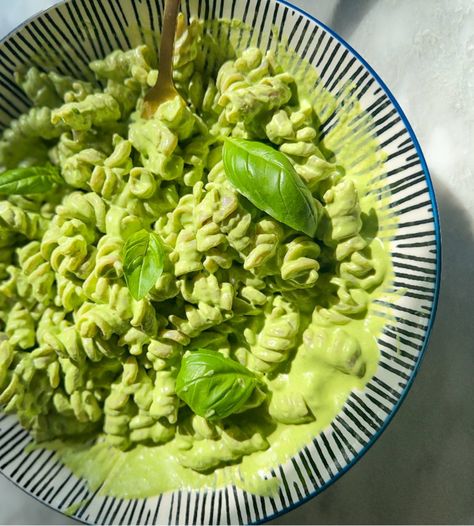 Green Goddess Pasta | The Source Bulk Foods Green Goddess Pasta, Mediterranean Bowls, Corn Avocado Salad, Quinoa Tabbouleh, Fusilli Pasta, Garlic Soup, Salmon Patties, Walnut Salad, Bulk Food