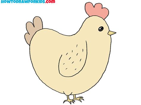 hen drawing lesson Hen Drawing For Kids, Hen Drawing, Draw A Chicken, Chicken Animal, Mother Hen, Sketching Tips, Preschool Coloring Pages, Art Adventure, Wings Drawing