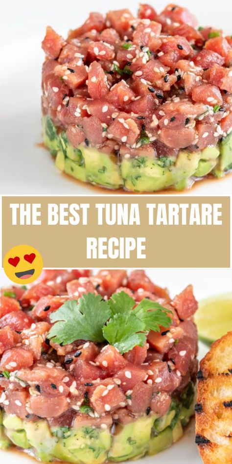 Freshly Crafted Tuna Tartare – a blend of fresh ingredients and vibrant flavors. This recipe is ideal for those who love to indulge in quality seafood dishes. #TunaTartare #FreshRecipes #CraftedFlavors #SeafoodLovers #GourmetExperience How To Make Tuna Tartar, Tuna Shasimi, Raw Tuna Recipes, Albacore Tuna Recipes, Tuna Tartare Recipe, Foods Dinner, Tartare Recipe, Tuna Steak Recipes, Tuna Tartar