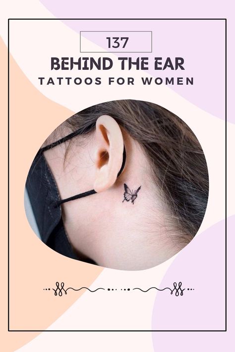 137+ Behind the Ear Tattoos for Women - Tattoo Glee Back Ear Tattoo, Behind The Ear Tattoos, Inner Ear Tattoo, Tattoo Name Fonts, Behind Ear Tattoos, Tattoo Behind Ear, Ear Tattoos, Tattoo Inspiration Men, Omerta Tattoo