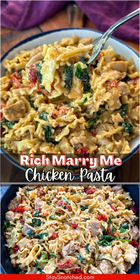 This Marry Me Chicken Pasta recipe brings together tender chicken, a creamy, flavorful sauce, and perfectly cooked pasta in a combination that feels both indulgent and comforting. It's the kind of recipe that wins over anyone who takes a bite and is irresistibly good. With a blend of rich ingredients like sun-dried tomatoes, parmesan, and Italian Seasoning, this dish offers a restaurant-quality meal that's easy to make. Marry Me Chicken Pasta, Chicken Linguine, Chicken Curry Recipe Easy, Chicken Pasta Casserole, Tailgate Recipes, Marry Me Chicken Recipe, Chicken Pasta Dishes, Chicken Casseroles, Marry Me Chicken