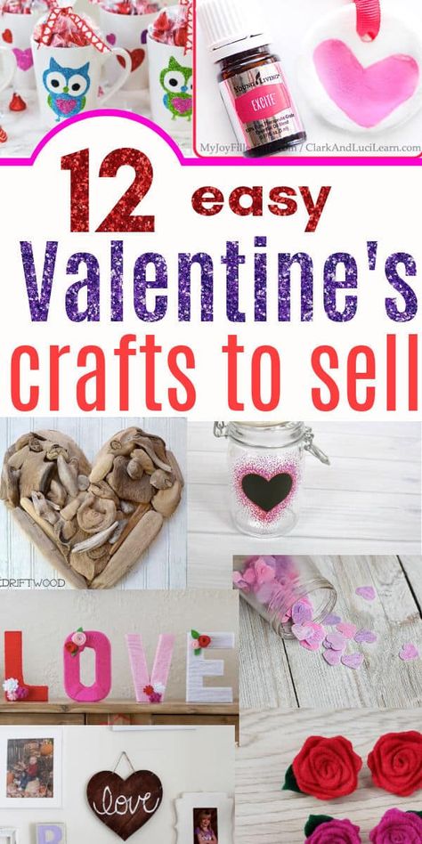 12 Valentine's Day Crafts To Sell Or Gift Valentine Crafts For Adults To Sell, Homemade Crafts For Kids, Crafts To Do With Kids, Cute Diy Ideas, Craft Nights, Valentines Day Crafts, Nails Valentine, Adult Valentines, Easy Valentine Crafts