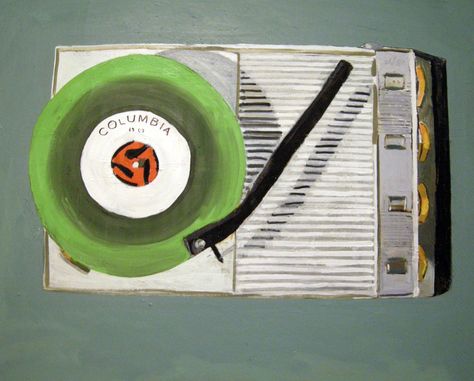 Record Player - Jessica Brilli Sweet Paintings, She Did It, Old Technology, Technology Art, Vintage Objects, Record Player, Vinyl Art, Surreal Art, Oil Paintings