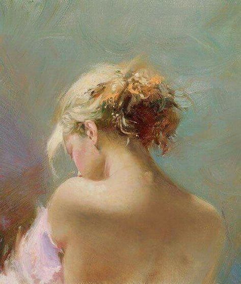 If Irina Avenel were a work of art Pino Daeni, Painting Of A Woman, Her Hair, We Heart It, Blonde, Pastel, Flowers, Hair, Art