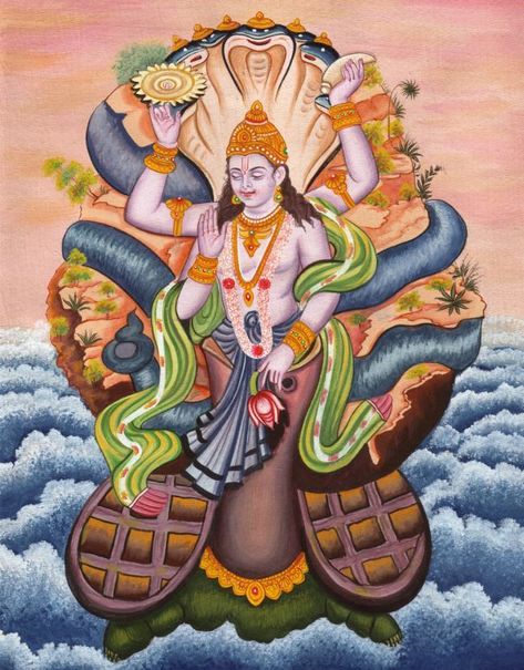 Kurma_24 Avatars of Vishnu Bhagavata Purana, Hindu Dharma, Lord Vishnu Wallpapers, Indian Painting, Om Namah Shivaya, Hindu Mythology, The Hindu, Krishna Painting, Lord Vishnu