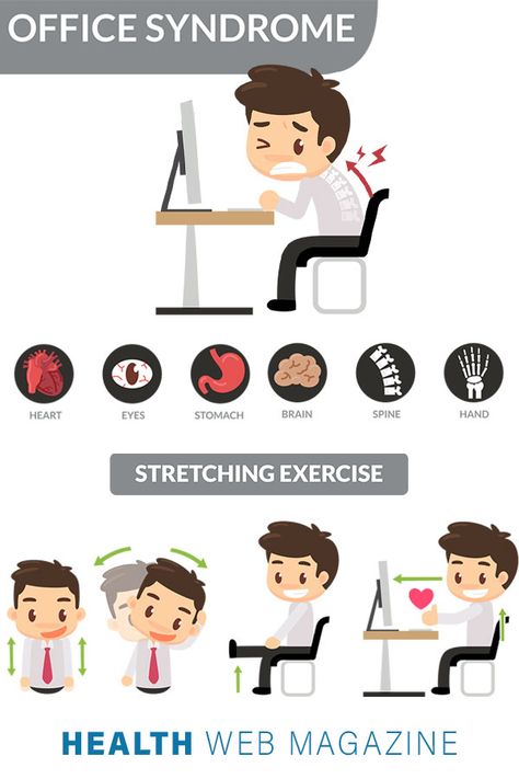 Office Syndrome is typically found in office workers who spend many hours in front of a computer screen. Office Syndrome refers to a group of various symptoms including the inflammation of the neck, shoulder, and back muscles. Visit #HealthWebMagazine and learn more now #hwm #OfficeSyndrome #Syndrome #healthy #office #OfficeWork #neckPain #musclestrain #healthylifestyle #healthyliving #health #stretchingexercise #eyecare Office Syndrome, Healthy Office, Muscle Strain, Stretching Exercises, Back Muscles, Web Magazine, Neck Pain, Computer Screen, Eye Care