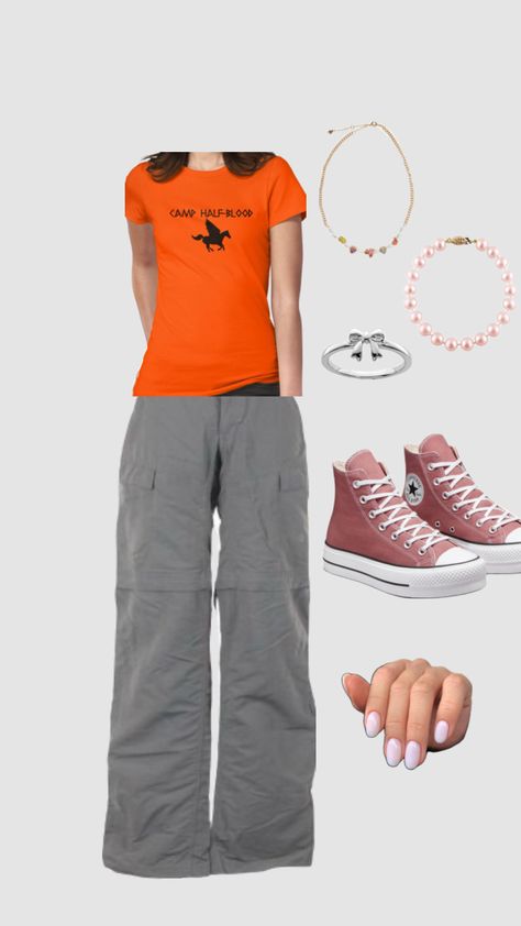 Camp half-Blood outfit Camp Half Blood Outfits, Percy Jackson Costume, Blood Outfit, Percy Jackson Outfits, Camping Outfits, Half Blood, Camp Half Blood, Heroes Of Olympus, Outfits Aesthetic