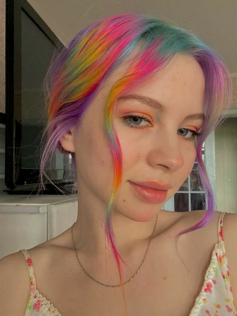 Rainbow Hair Color, Dyed Hair Inspiration, Rainbow Friends, Haircut And Color, Dye My Hair, Hair Dye Colors, Hair Inspo Color, Rainbow Hair, Cool Hair Color