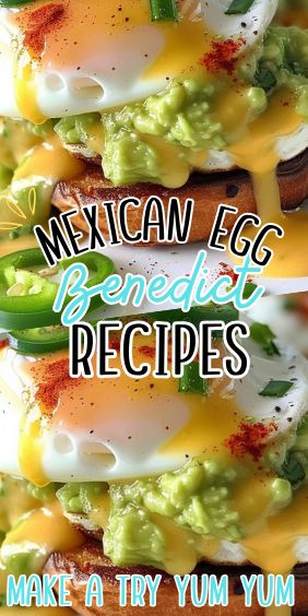 Mexican Egg Benedict Mexican Brunch Recipes, Mexican Eggs Benedict, Mexican Eggs Benedict Recipe, Eggs Benedict Variations, Muffin Base, Mexican Egg, Mexican Ingredients, Mexican Eggs, Mexican Brunch