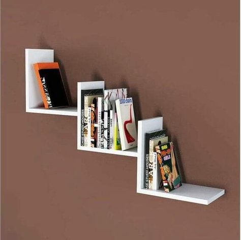 Wall Shelves Living Room, Creative Bookshelves, Shelves Modern, Modern Wall Shelf, Wall Shelf Decor, Diy Wall Shelves, Regal Design, Modern Shelf, Wall Shelves Design