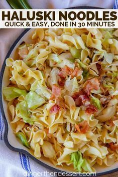 Haluski Noodles are the PERFECT one pot comfort food, made from noodles, cabbage, and bacon sautéed on the stove in butter, then finished in the oven, ready in under 45 minutes! #pasta #polish #withbacon #dinner #casserole #comfortfood #dinnerthendessert Haluski Recipe, Polish Foods, Noodle Dinner, Cabbage And Noodles, Cabbage And Bacon, Polish Food, Fried Cabbage, Cabbages, Cabbage Recipes