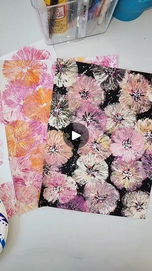 Plastic Bag Painting, Paint In Plastic Bag, Paint Ziplock Bag, Plastic Bag Flower Painting, Paint In A Ziplock Bag, Painting Flowers With Plastic Bag, Paint Flowers With Plastic Bag, Painting Tips, Painting Patterns