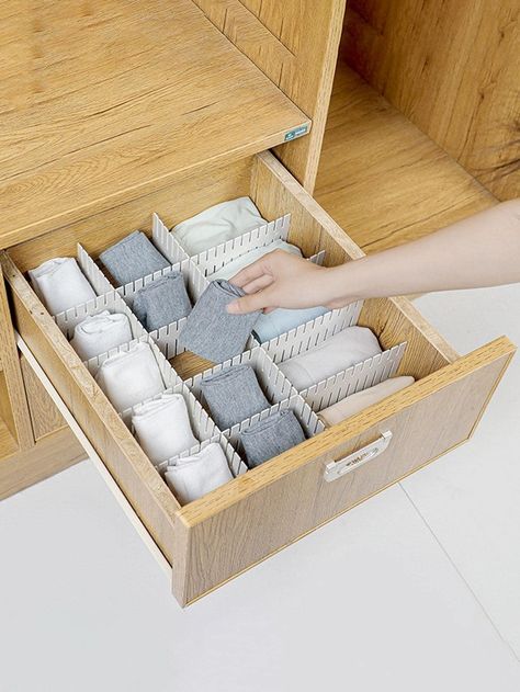 Partition Storage, Sock Storage, Plastic Drawer, Sock Organization, Drawer Divider, White Drawers, Plastic Drawers, Drawer Dividers, Storage Supplies