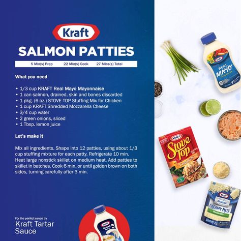 Salmon Patties With Stove Top Stuffing, Fried Salmon Patties Recipe, Fried Salmon Patties, Stove Top Stuffing Mix, The Novice Chef, Stove Top Stuffing, Novice Chef, Salmon Patties Recipe, Can Salmon