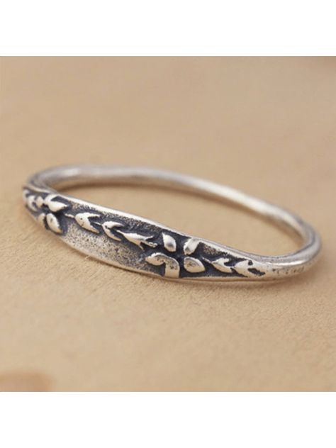 1pc Vintage, Simple, Carved, Plant Flower Decorated Ring, Suitable For Women's Wedding Party, Festival, Leisure, Everyday WearI discovered amazing products on SHEIN.com, come check them out! Lavender Ring, Botanical Ring, Bronze Jewelry, Bronze Ring, Etsy Gold Ring, 14k Gold Ring, Forget Me Not, Nature Jewelry, Jewelry Inspo