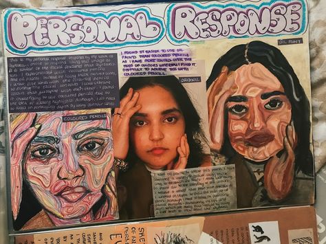 Personal Response Art Gcse, Ordinary And Extraordinary Art Gcse, Juli Stankevych Painting, Gcse Sketchbook, Identity Artwork, Sketchbook Layout, Art Alevel, A Level Art Sketchbook, Gcse Art Sketchbook