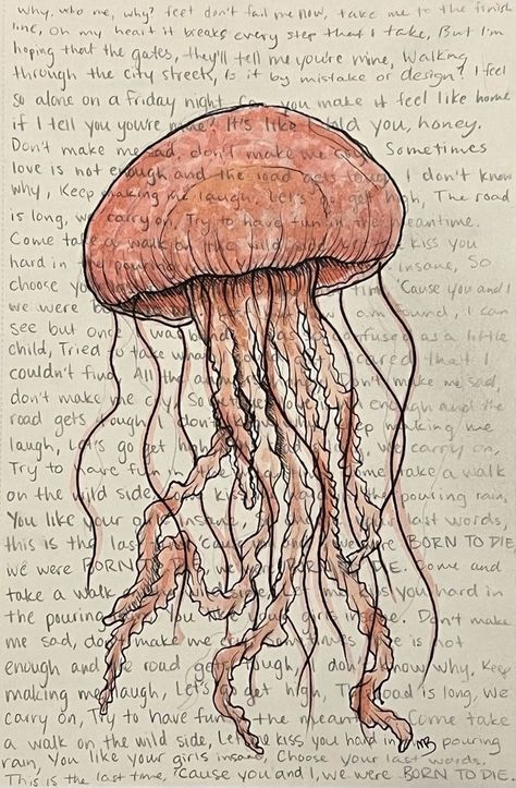 Watercolor Jellyfish, Arte Grunge, Sketchbook Art Journal, Art Diary, Arte Sketchbook, Doodle Art Designs, Art Inspiration Painting, Book Art Drawings, Cool Art Drawings