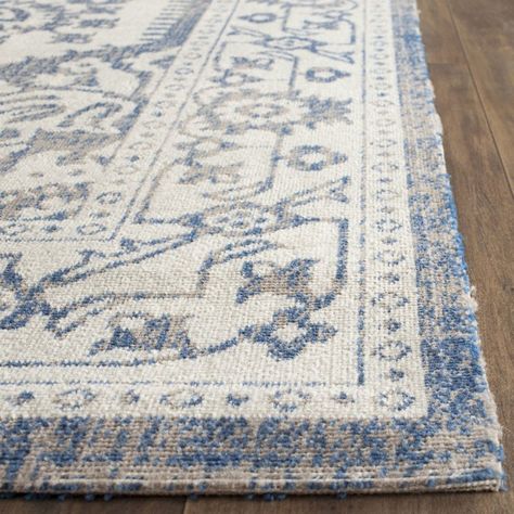 Patina Light Gray & Blue Area Rug Blue Gray Rug, Cream Rugs, Grey Blue Rug, Light Grey Blue, Cozy Family Rooms, Farmhouse Remodel, Persian Motifs, Blue Grey Rug, Gray Rug