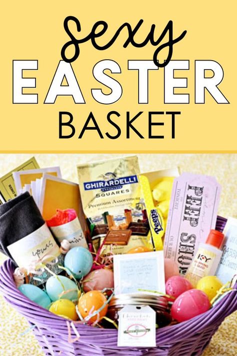 Husband Easter Basket, Boyfriend Easter Basket, Adult Easter Baskets, Creative Date Night Ideas, Adult Easter, Diy Gifts For Men, Rare Features, Baskets For Men, Easter Basket Ideas