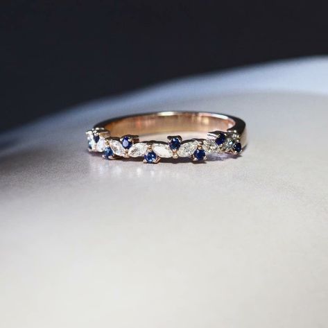 Black Sapphire Wedding Band, Colorful Wedding Bands For Women, Diamond And Sapphire Band, Wedding Band With Sapphire, Wedding Bands Sapphire, Earthy Wedding Rings, Diamond And Sapphire Wedding Band, Sapphire Wedding Bands, Wedding Band Sapphire