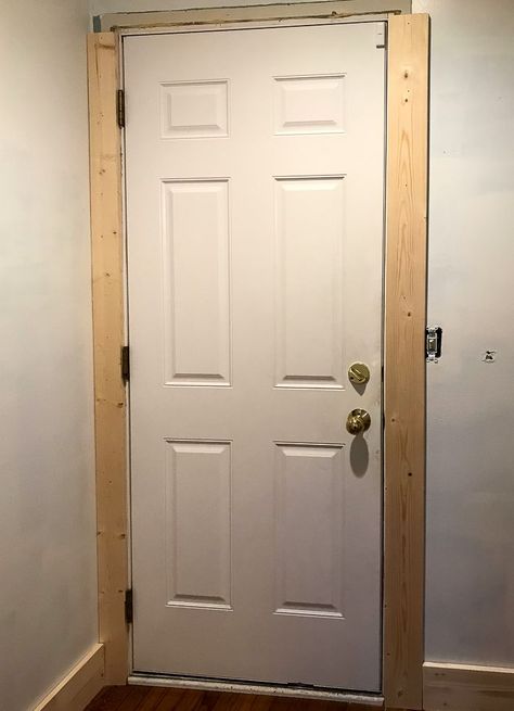 An easy step by step guide to installing craftsman trim Craftsman Doors Interior, Craftsman Molding And Trim, Door Moldings And Trim, Craftsman Baseboard, Craftsman Moulding, Craftsman Trim Interior, Craftsman Door Trim, Installing Trim, Baseboard Ideas