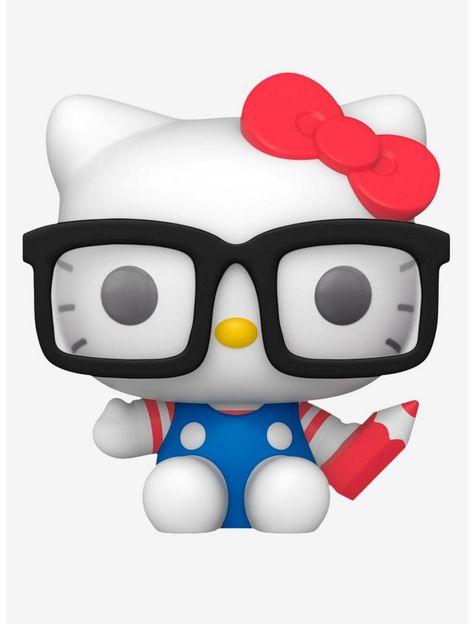 Hello Kitty With Glasses, Kitty With Glasses, Hello Kitty Pop, Hello Kitty And Friends, Funko Pop, Hello Kitty, Kitty, Vinyl