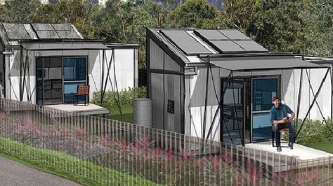 WESTERN Sydney homeowners are being offered the chance to be part of an Australian-first homelessness solution — and collect rent at the same time. Homeless Shelter Ideas, Tiny House Wood Stove, Shipping Container Home Builders, Tiny House Big Living, Tiny House Village, Tiny House Community, Micro House, Tiny House Bathroom, Tiny House Movement