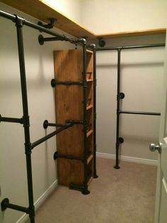 Pipe Closet, Open Closet, Closet Remodel, Pipe Furniture, Closet Space, Closet Designs, Closet Bedroom, Closet Design, Walk In Closet