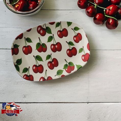 🍒Add a pop of color to your kitchen with our vibrant red cherry serving platter! 🌟 Perfect for all your entertaining needs - microwave and oven safe, dishwasher safe, and proudly made in the USA. 🇺🇸 Get ready to serve up some serious style with this large platter! 😍 #CherryKitchenDecor #TraysAndPlatters #MadeInUSA #KitchenEssentials #EntertainingMustHaves #DishwasherSafe #OvenSafe #MicrowaveSafe #Color #Trendinggift #bestgiftideas #madetoorder #madeinusa #veteranownedbusiness Shop Now https:/... Cherry Kitchen Decor, Cherry Kitchen, Party Serving, Cozy Meals, Red Cherry, Feeding A Crowd, Cream Background, Light Cream, Serving Platter