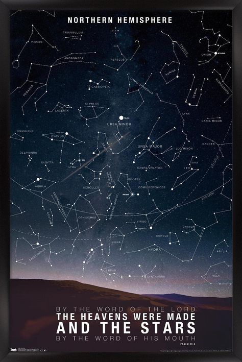 Psalm 33, Star Map, Star Wall, Trends International, Print Trends, The Night Sky, Wall Poster, Poster Size, Poster Making