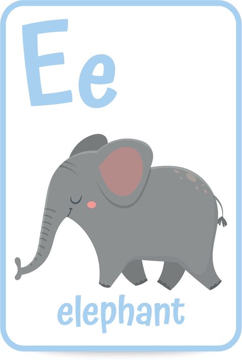 Letter E Flashcards, E Is For, Letter E Activities For Preschool, Flashcard Template, Teacher Prints, Letter E Activities, Letter E Craft, E Alphabet, Animals List