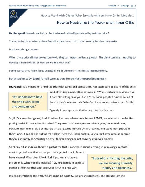 Inner Critic Worksheet, Cbt Exercises, Dan Siegel, Emotionally Focused Therapy, Work Tips, Sense Of Self, Inner Critic, Core Beliefs, How To Get Better