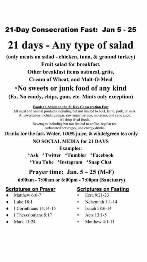 21 DAY CONSECRATION FAST Spiritual Fast, Fitness Journal Ideas, 21 Day Daniel Fast, Daniel Fast Meal Plan, 21 Day Fast, Prayer Fasting, Motivation Ideas, Types Of Salad, Fast And Pray