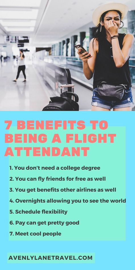 “7 Benefits to Being a Flight Attendant. Learn all about the flight attendant life and the best tips on how to become a flight attendant. If you want a job that allows you to travel the world, this is it! #avenlylane #avenlylanefinance #avenlylanetravel #flightattendant #traveltips #travelblog | http://www.avenlylanetravel.com/category/become-a-flight-attendant/” Flight Attendant Packing, Plane Tips, Become A Flight Attendant, Travel Tips Packing, Airline Jobs, The Flight Attendant, Flight Attendant Life, Travel Jobs, See World