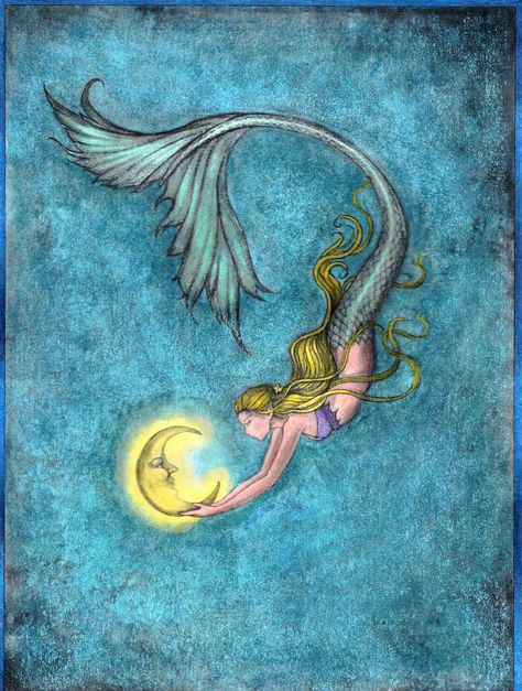 3 Mermaids Drawing, Simple Mermaid Painting, Ethereal Mermaid Art, Mermaid In Water Drawing, Mystical Paintings Easy, Easy Mermaid Painting, Mermaid Aesthetic Drawing, Siren Aesthetic Wallpaper, Siren Painting