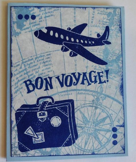 BON VOYAGE collage with MAP background Bon Voyage Cards, Nice Travel, Travel Stamp, Travel Card, Map Background, Travel Cards, Poster Ideas, Petunias, Blue Ink